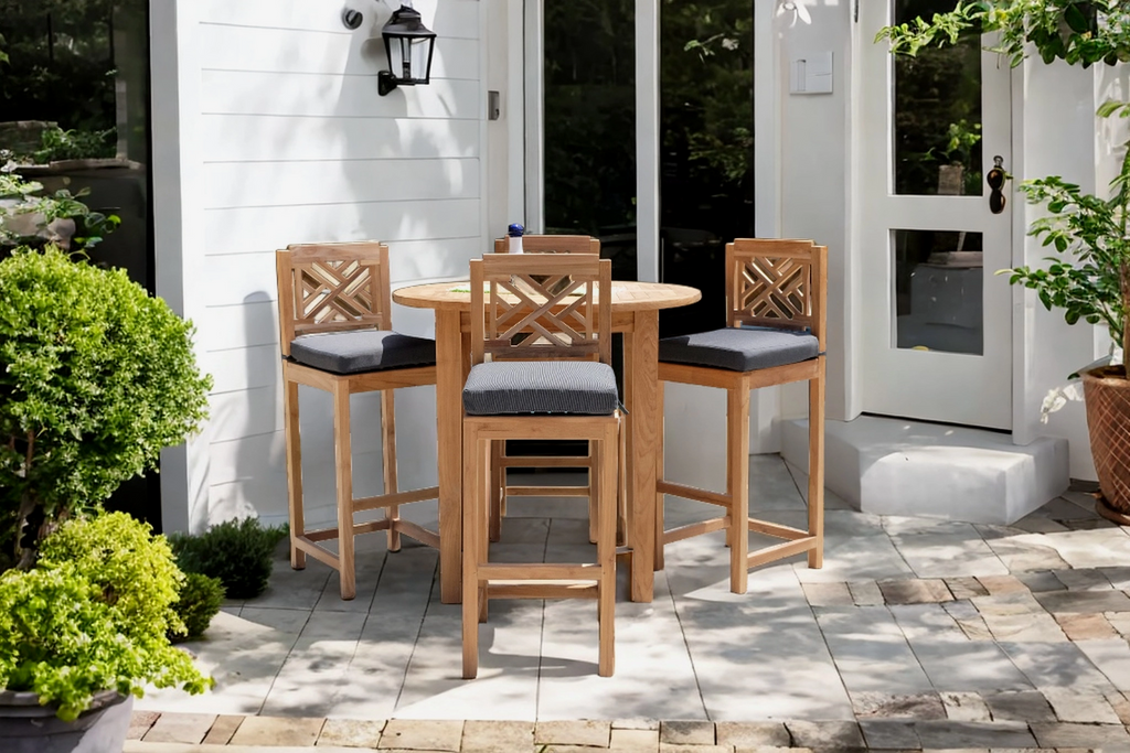 Teak outdoor bar set deals