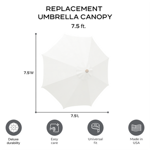 Willow Creek Designs 7.5' Octagon Replacement Market Umbrella Canopy