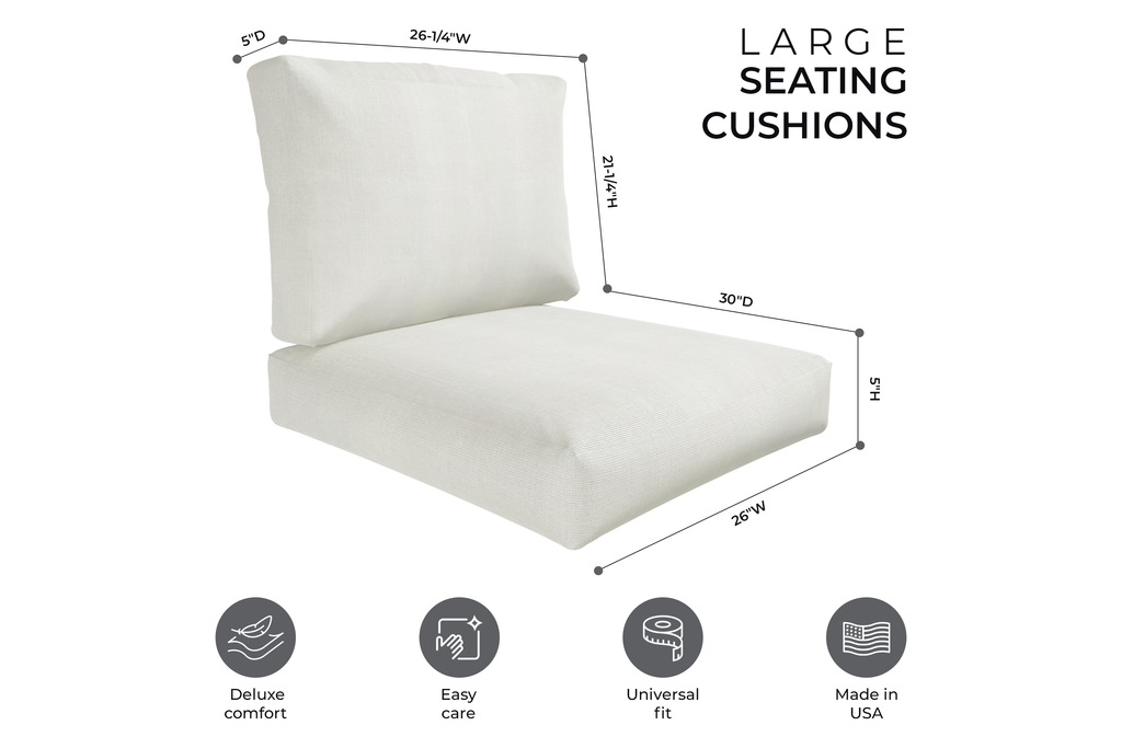 white outdoor chair pads