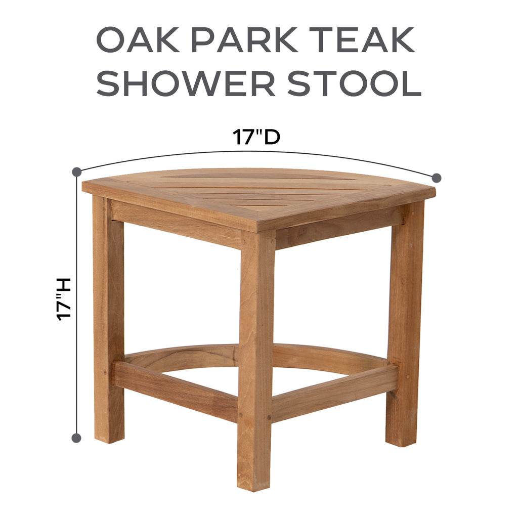 Oak Park Teak Corner Shower Footrest Stool Willow Creek Designs