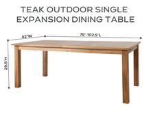 9 pc Monterey Teak Dining Set with Expansion Table. Sunbrella Cushion
