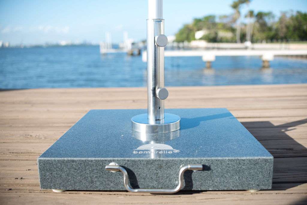 Heavy Duty Square Umbrella Base Stand With Wheels Outdoor Patio Garden