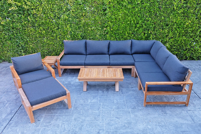 10 pc Newport Teak Sectional Set with 42