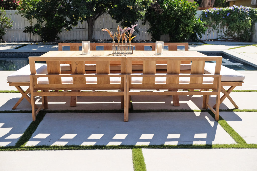 Fairport dining set online with 2 benches