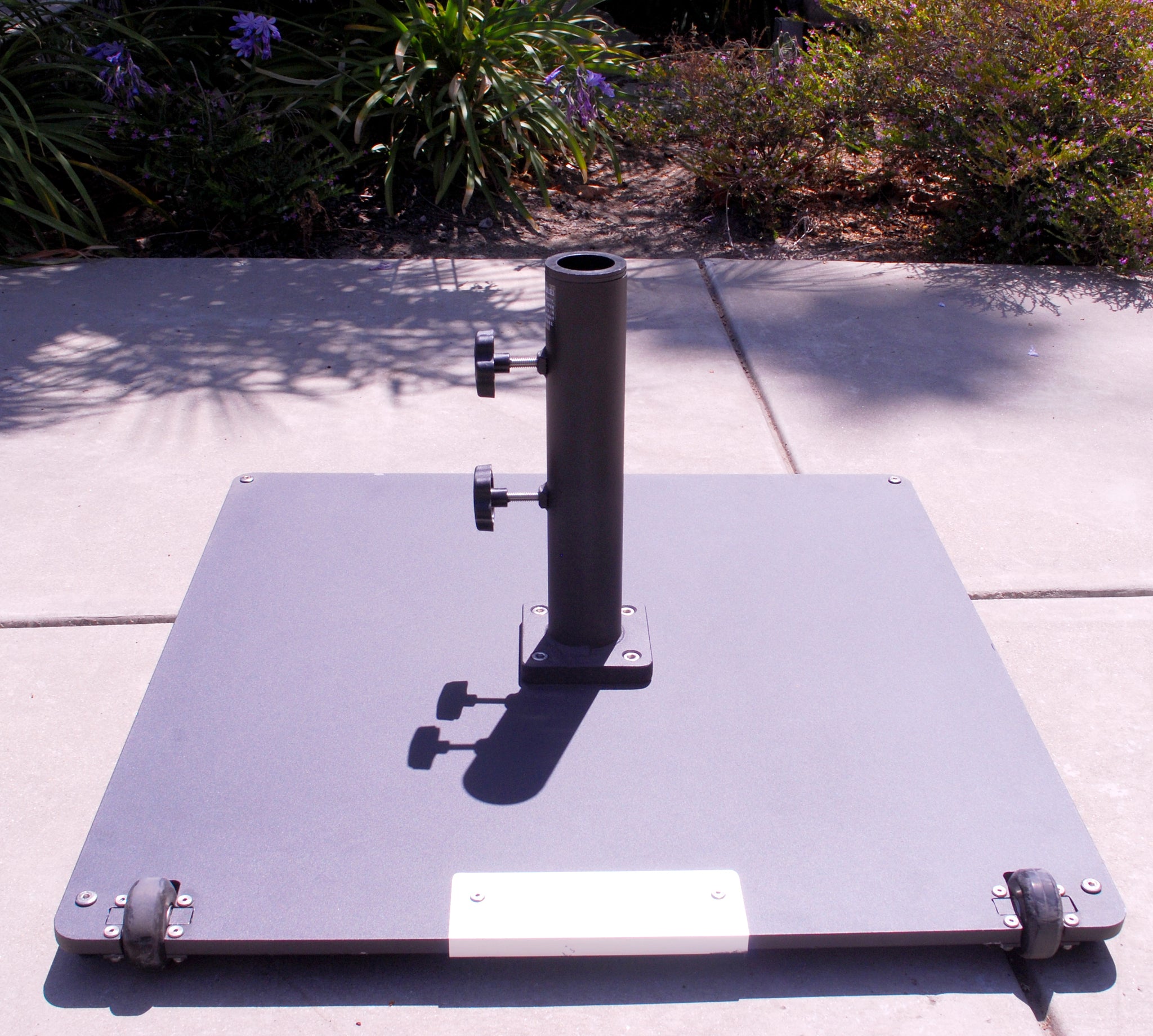 galtech patio umbrella wheel stand Galtech Outdoor Umbrella Steel Base Stand with Wheels