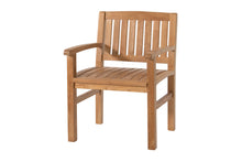 Set of 2 Huntington Teak Outdoor Dining Arm Chair. Sunbrella Cushion.