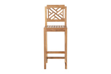 Set of 2 Monterey Outdoor Teak Armless Barstool. Sunbrella Cushion.