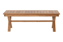 Newport Teak Outdoor Backless Bench. Sunbrella Cushion