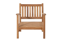 6 pc Huntington Teak Outdoor Deep Seating Group with 36" Chat Table. Sunbrella Cushion