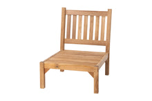 Huntington Teak Outdoor Armless Chair. Sunbrella Cushion