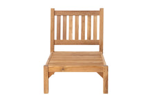 Huntington Teak Outdoor Armless Chair. Sunbrella Cushion