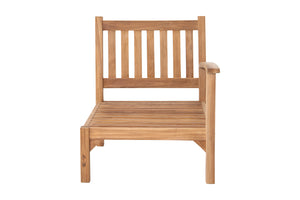 Huntington Teak Outdoor Right Arm Chair. Sunbrella Cushion