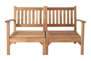 7 pc Huntington Teak Deep Seating Sofa Set with 48" Chat Table. Sunbrella Cushion.