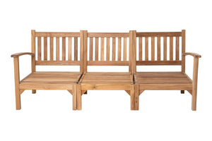 6 pc Huntington Teak Outdoor Deep Seating Group with 36" Chat Table. Sunbrella Cushion
