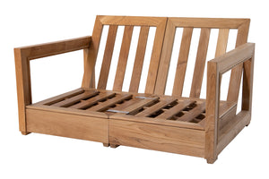 Chatsworth Teak Outdoor Loveseat. Sunbrella Cushion