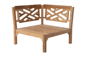 Monterey Teak Outdoor Corner Chair. Sunbrella Cushion