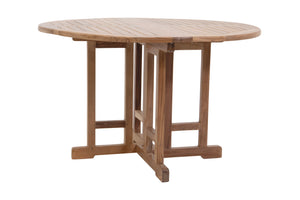 Lakeland Round Teak Outdoor Drop Leaf Table