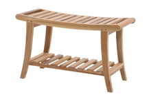 Azusa 13.75"x30" Teak Large Curved Shower Stool