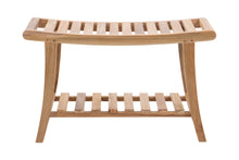 Azusa 13.75"x30" Teak Large Curved Shower Stool