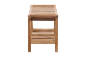 Azusa 13.75"x30" Teak Large Curved Shower Stool