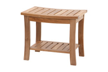 Azusa 13.5"x20.5" Teak Curved Shower Stool