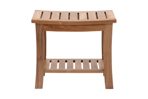Azusa 13.5"x20.5" Teak Curved Shower Stool