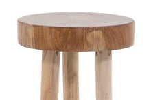 9.5" x 20" Teak Curved Leg Round Tripod Stand