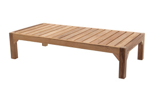 Monterey Outdoor Deluxe Teak Ottoman. Sunbrella Cushion.