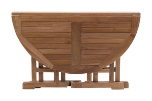 Lakeland Round Teak Outdoor Drop Leaf Table