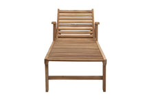 Set of 2 Huntington Teak Outdoor Chaise Lounger with Wheels Sunbrella Cushion.