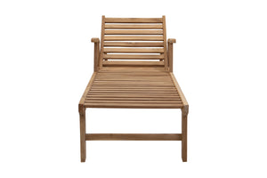 Set of 2 Huntington Teak Outdoor Chaise Lounger with Wheels Sunbrella Cushion.