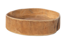 Teak Live Edge Straight Side Serving Wood Bowl (L)