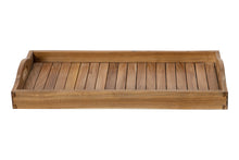 Teak Wood 12.5" x 25" Curved Handle Serving Tray (A)