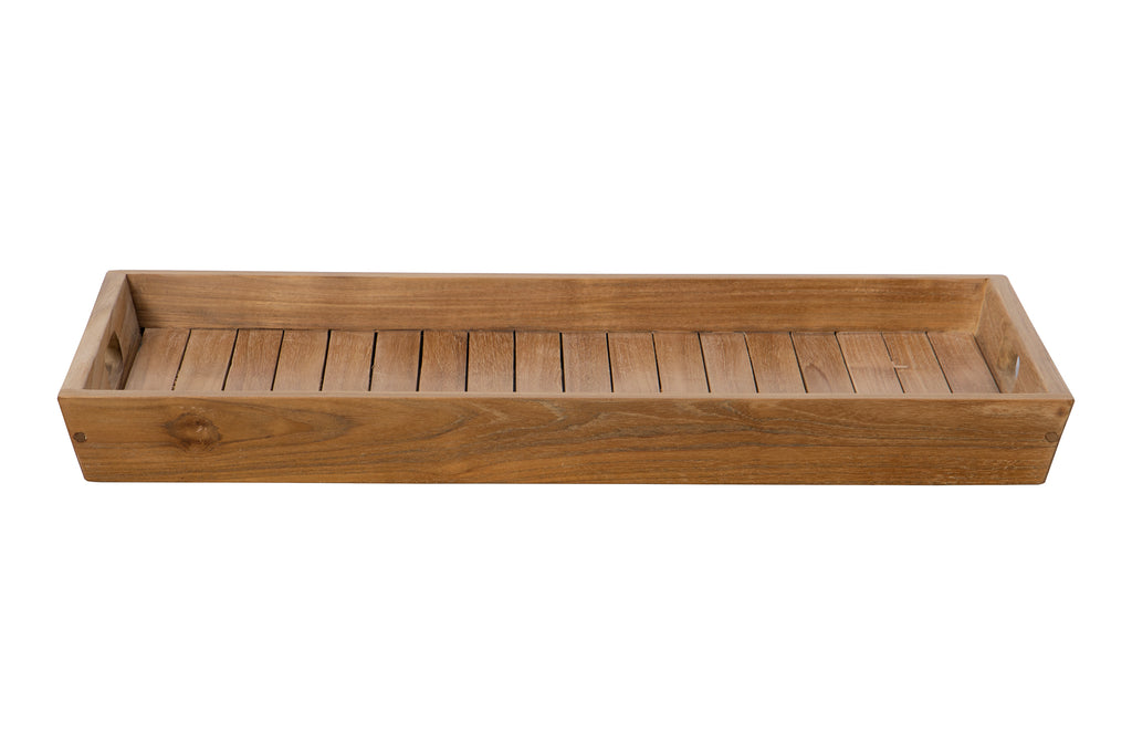 Set of 2 Teak Nesting Slanted Handle Serving Tray (B/C) – Willow Creek ...