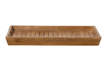 Set of 2 Teak Nesting Slanted Handle Serving Tray (B/C)