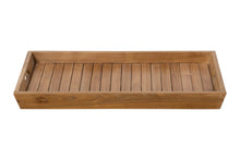 Set of 2 Teak Nesting Slanted Handle Serving Tray (B/C)