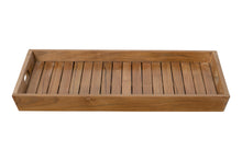 Set of 2 Teak Nesting Slanted Handle Serving Tray (B/C)