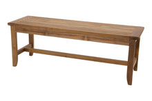 Highland Teak Outdoor Backless Bench. Sunbrella Cushion