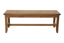 Highland Teak Outdoor Backless Bench. Sunbrella Cushion