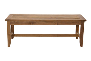 Highland Teak Outdoor Backless Bench. Sunbrella Cushion