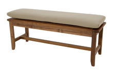 Highland Teak Outdoor Backless Bench. Sunbrella Cushion