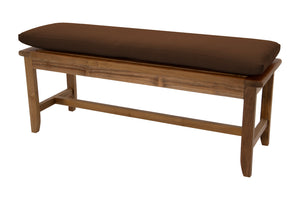 Highland Teak Outdoor Backless Bench. Sunbrella Cushion