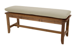 Highland Teak Outdoor Backless Bench. Sunbrella Cushion