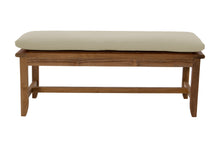 Highland Teak Outdoor Backless Bench. Sunbrella Cushion