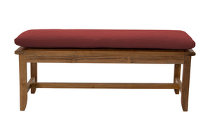 Highland Teak Outdoor Backless Bench. Sunbrella Cushion