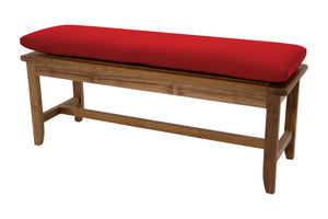 Highland Teak Outdoor Backless Bench. Sunbrella Cushion