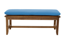 Highland Teak Outdoor Backless Bench. Sunbrella Cushion