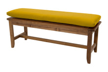 Highland Teak Outdoor Backless Bench. Sunbrella Cushion