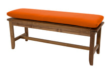 Highland Teak Outdoor Backless Bench. Sunbrella Cushion