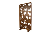 Teak Wood Slice Abstract Floor Stand